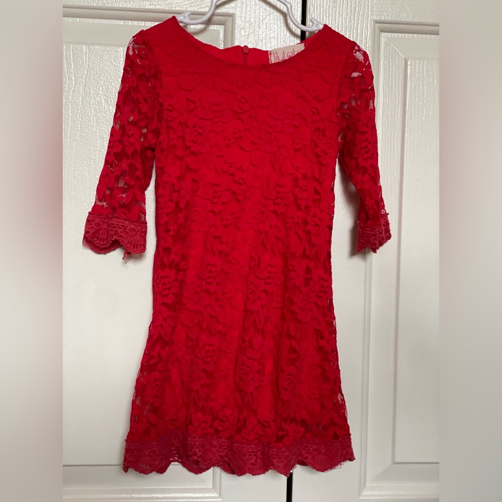 Elegant Red Lace Dress Toddler girl 3T